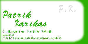 patrik karikas business card