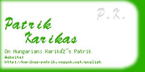 patrik karikas business card